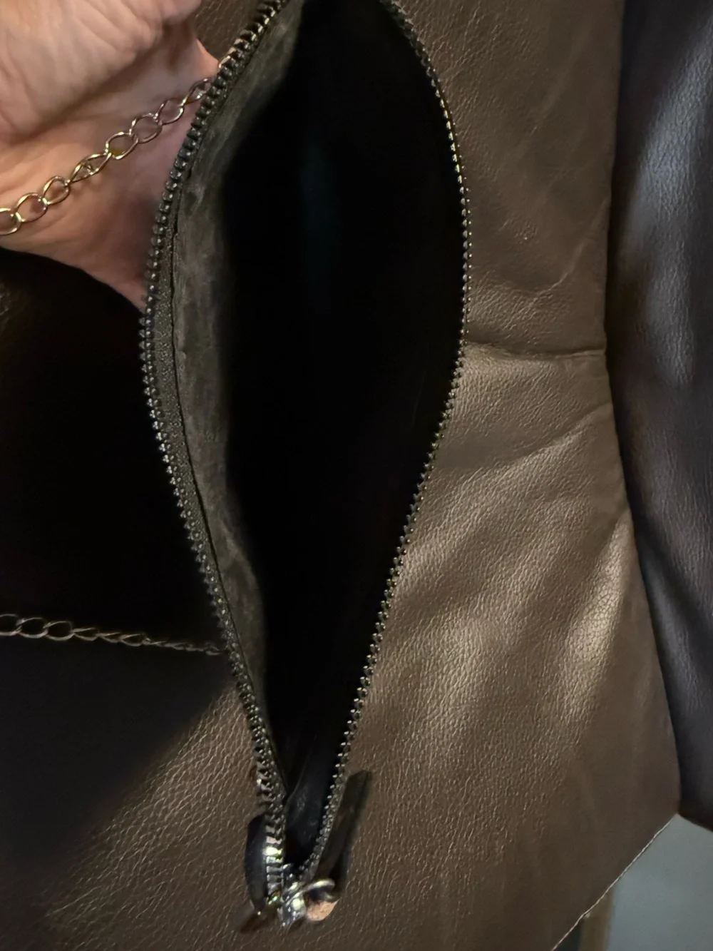 Leopard Print Chain Shoulder Bag - Brown